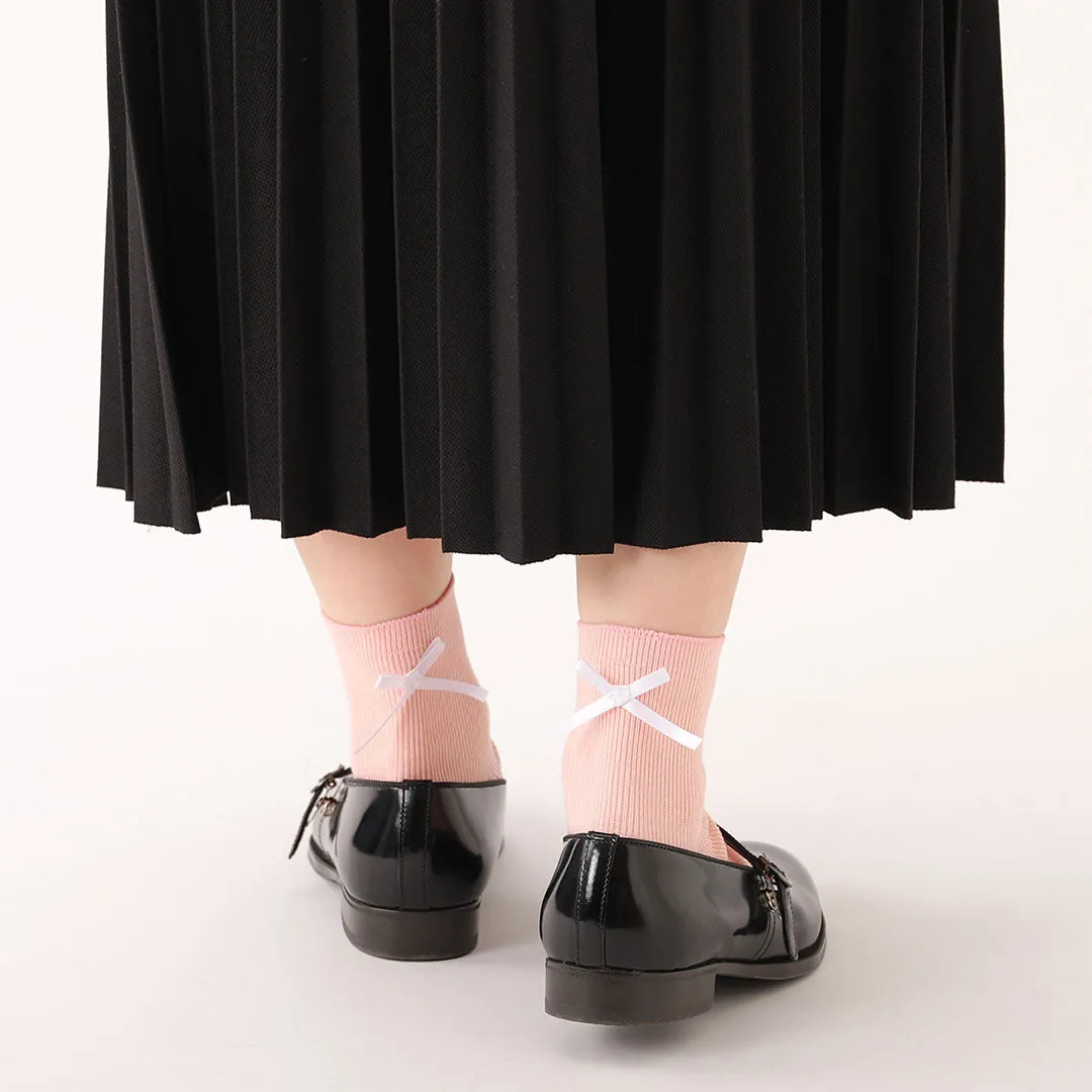 011132260 Madeline Bow Fine Rib Ankle Socks