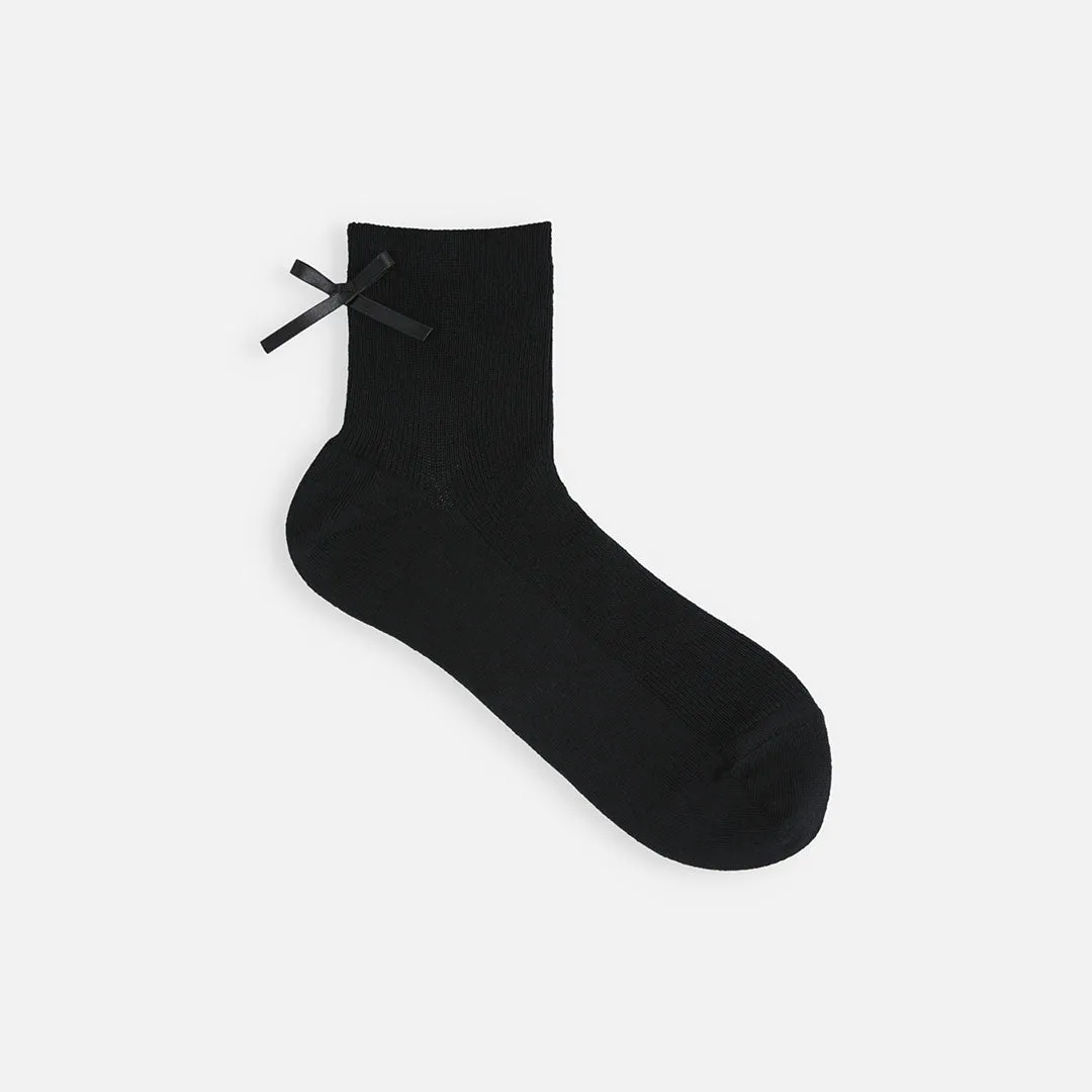 011132260 Madeline Bow Fine Rib Ankle Socks