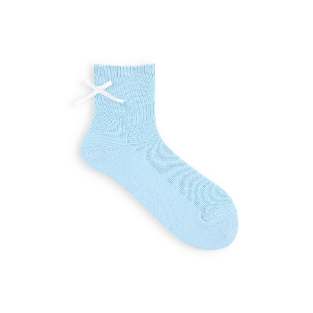 011132260 Madeline Bow Fine Rib Ankle Socks