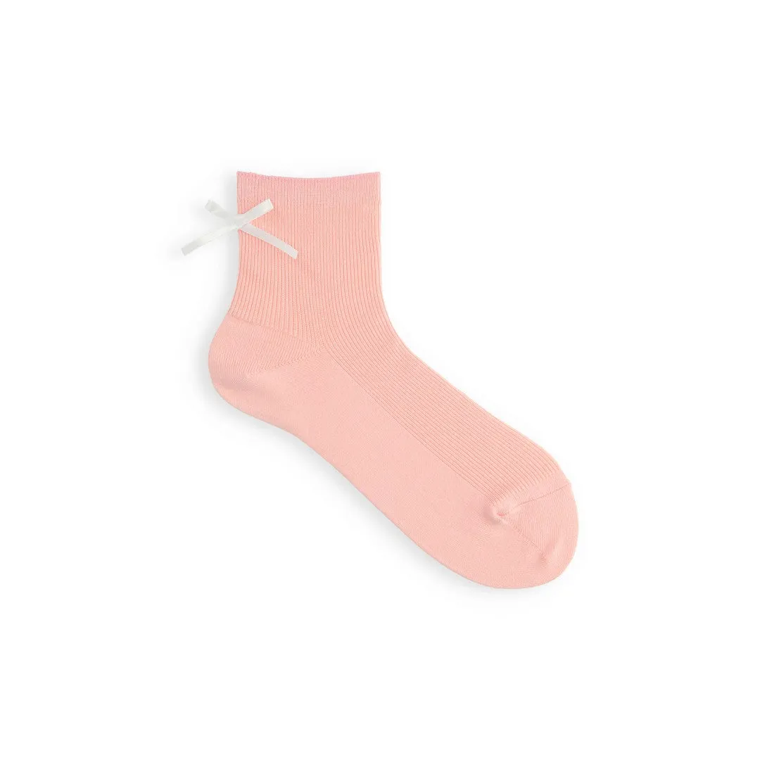 011132260 Madeline Bow Fine Rib Ankle Socks
