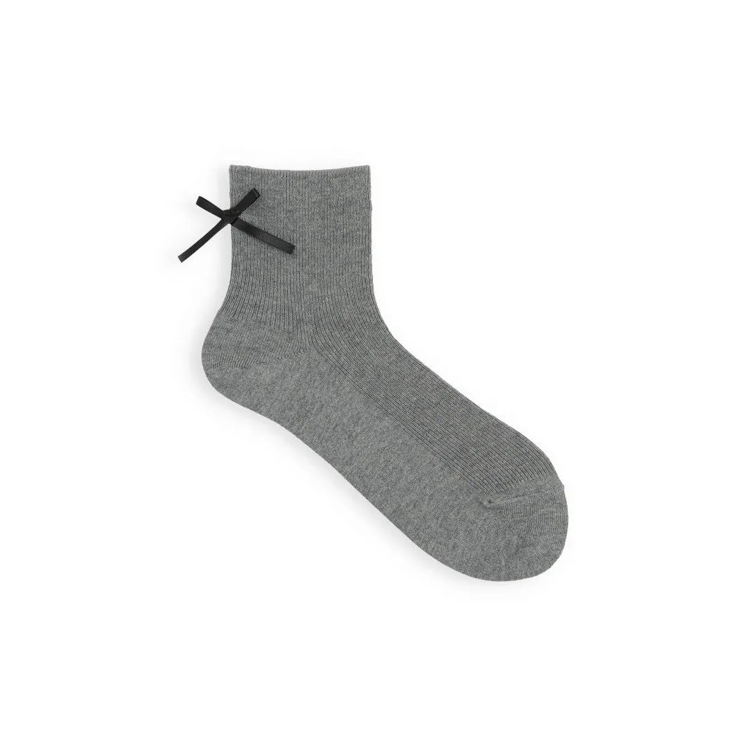011132260 Madeline Bow Fine Rib Ankle Socks