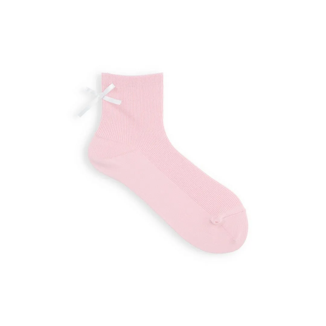 011132260 Madeline Bow Fine Rib Ankle Socks