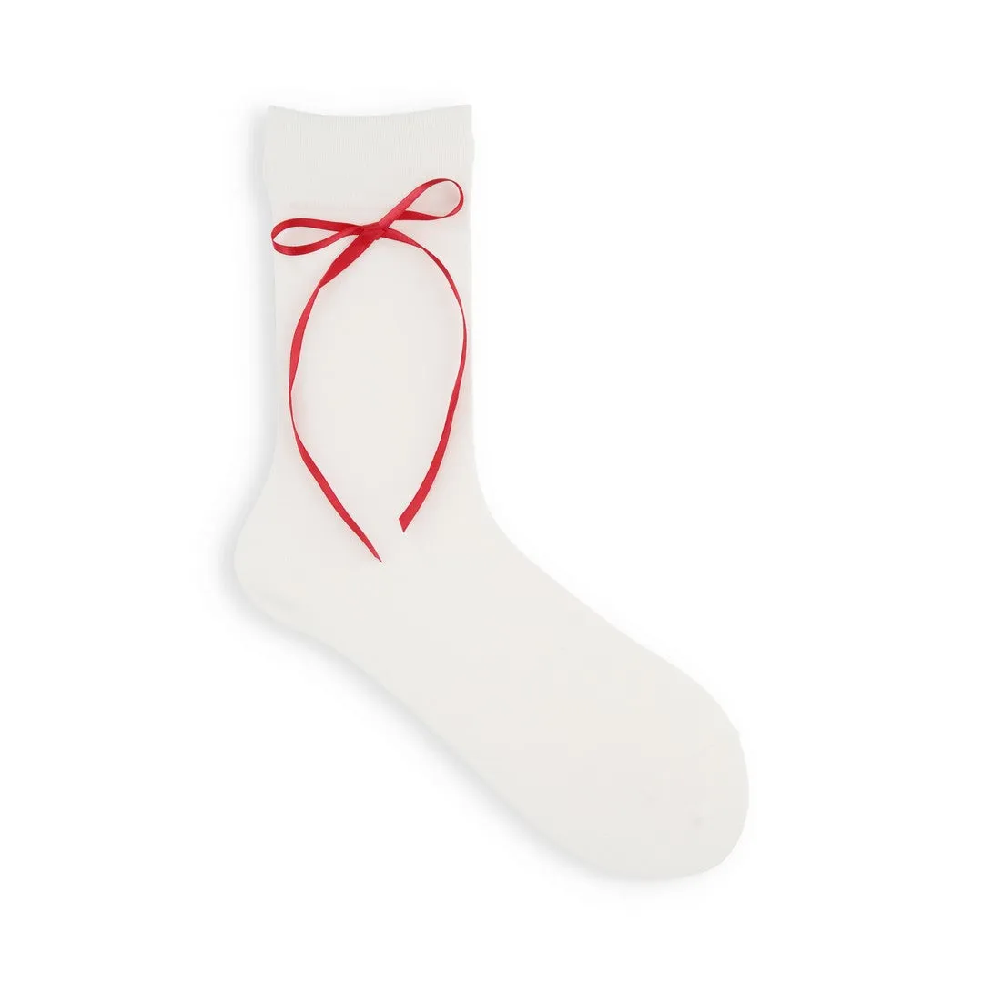 011141252 Satin Ribbon Crew Socks