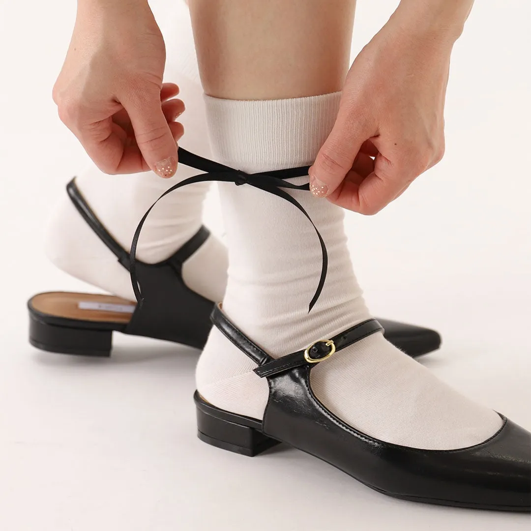 011141252 Satin Ribbon Crew Socks