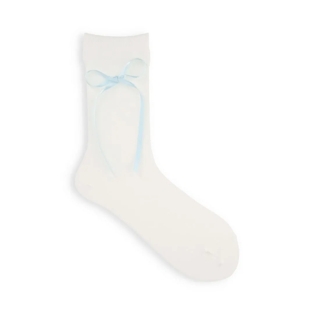 011141252 Satin Ribbon Crew Socks