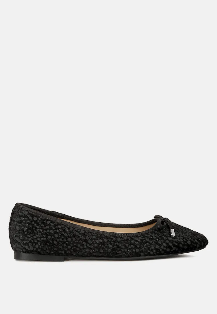 Animal Print Flat Bow Ballerinas