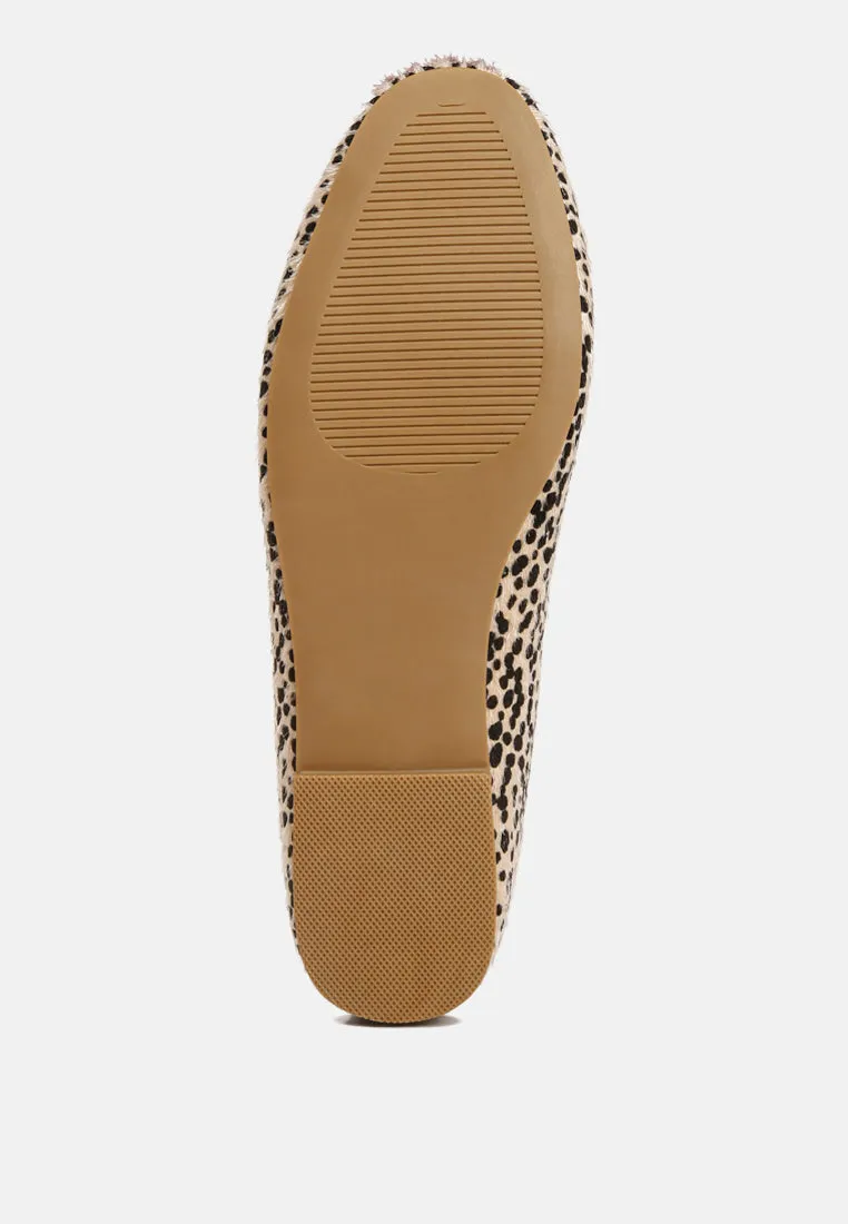 Animal Print Flat Bow Ballerinas