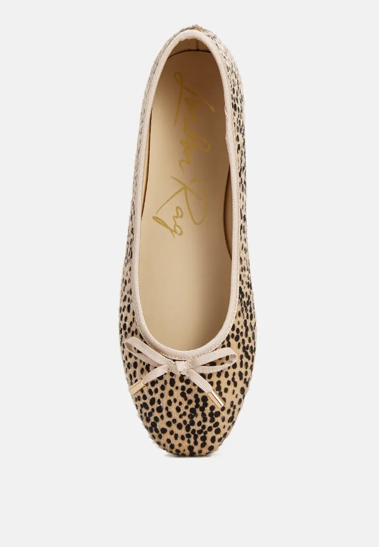 Animal Print Flat Bow Ballerinas