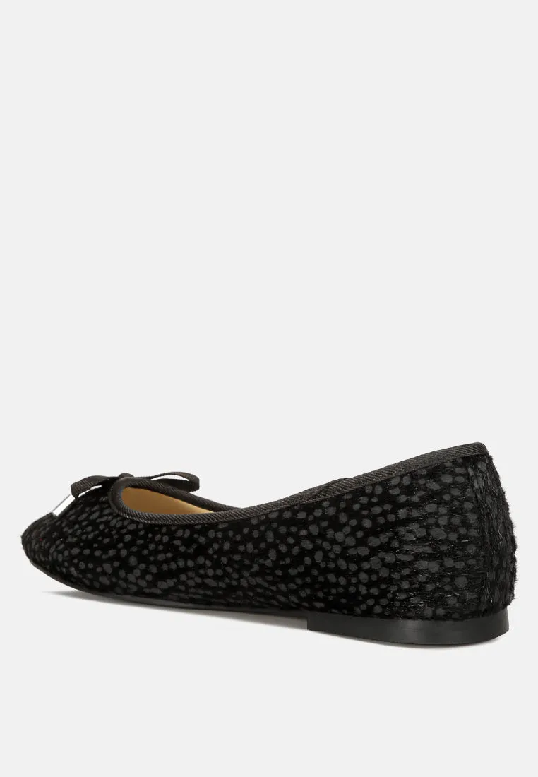 Animal Print Flat Bow Ballerinas
