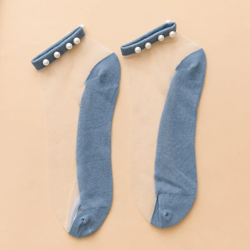 Anklet-Liked Pearl Crystal Summer Socks