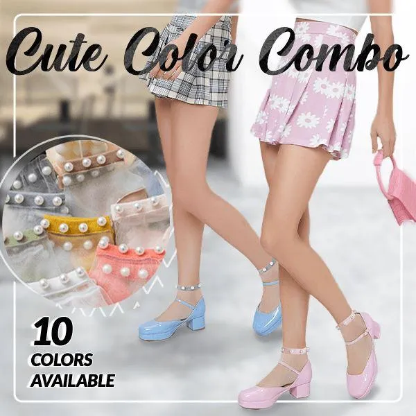 Anklet-Liked Pearl Crystal Summer Socks