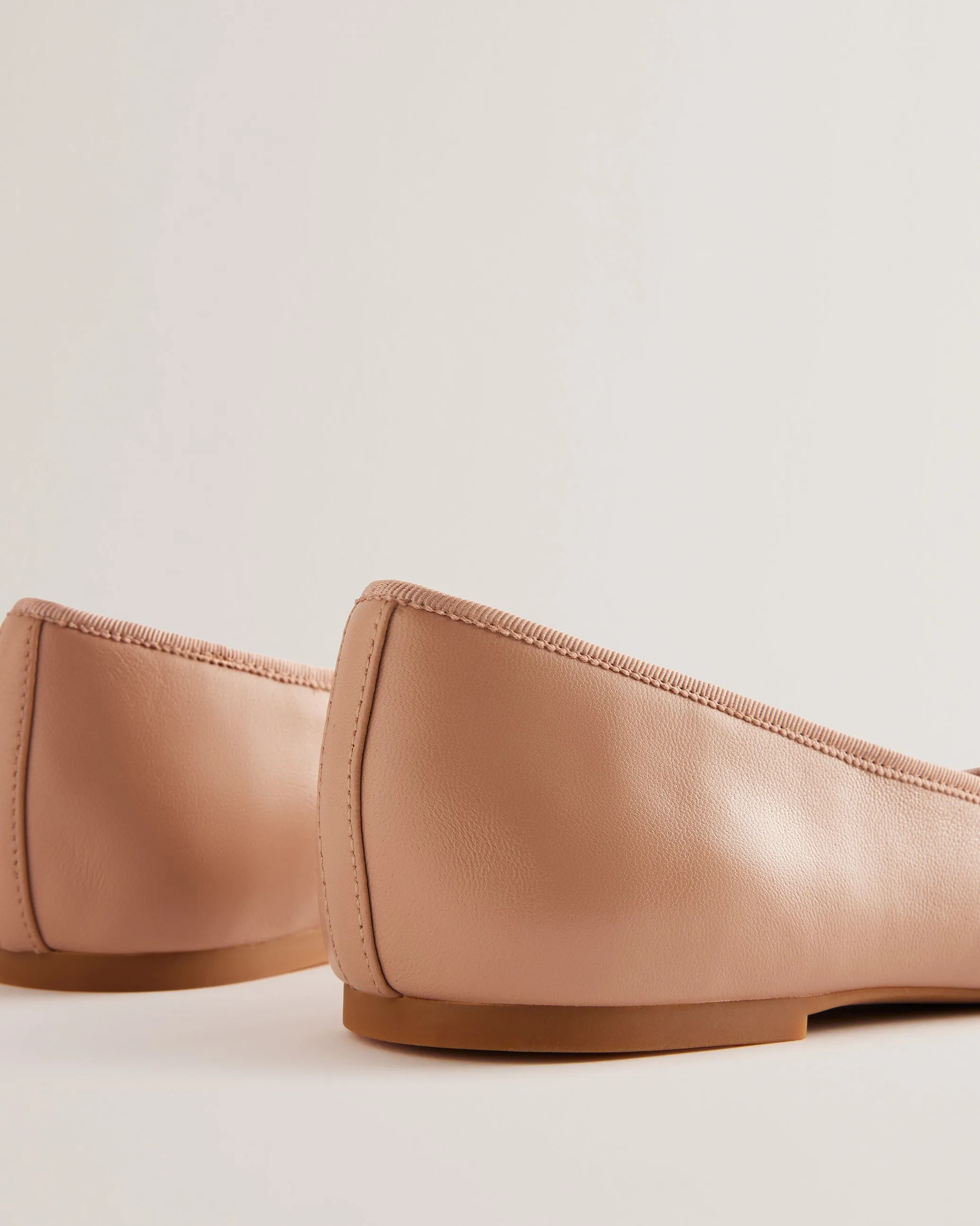 Ayvvah Flat Bow Ballerina Shoe With Signature Charm Pink