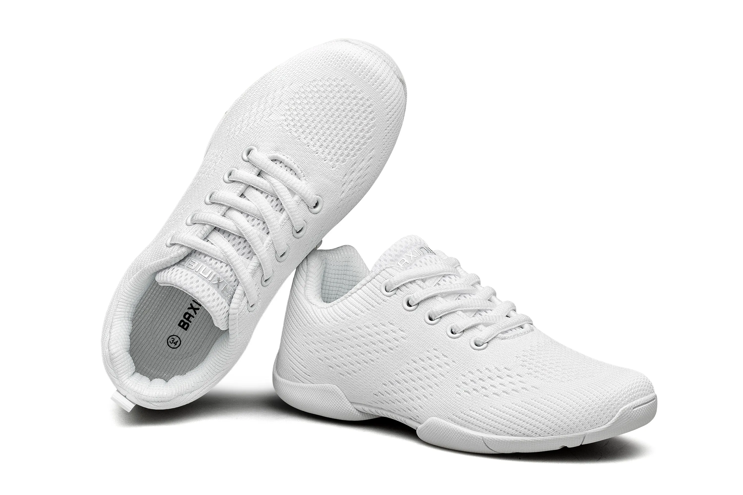 BAXINIER White Cheer Shoes for Womens Cheerleading shoes Girls Youth White Competition Dance Shoe Sports Tennis Training Athletic Flats Breathable Soft comfortable