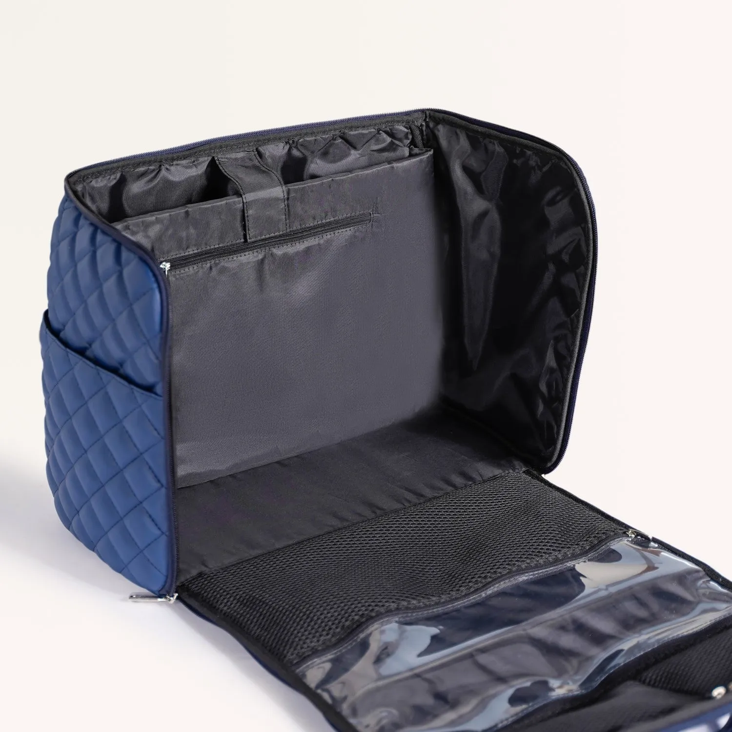 Blue Quilted Travel Bag