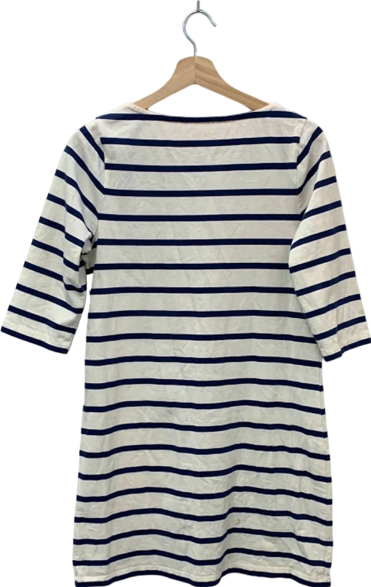 Boden Navy Blue and White Stripe Dress UK 12