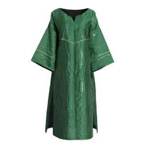 Fahm Women's Green Dress, Free Size
