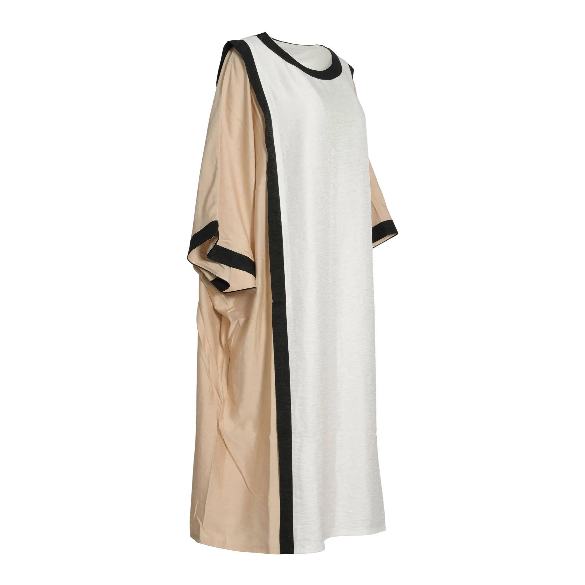 Fahm Women's White/Brown/Black Dress, Free Size