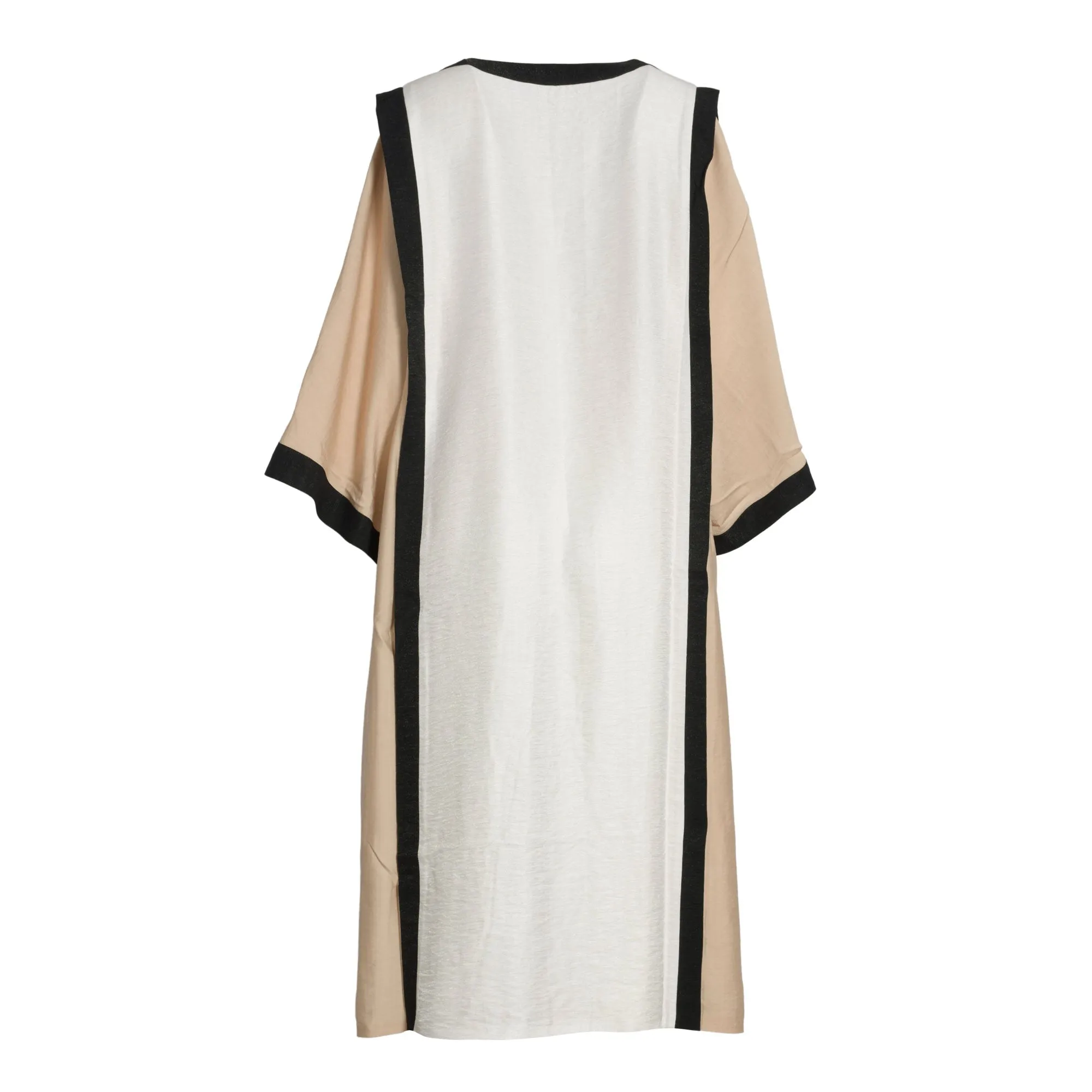 Fahm Women's White/Brown/Black Dress, Free Size