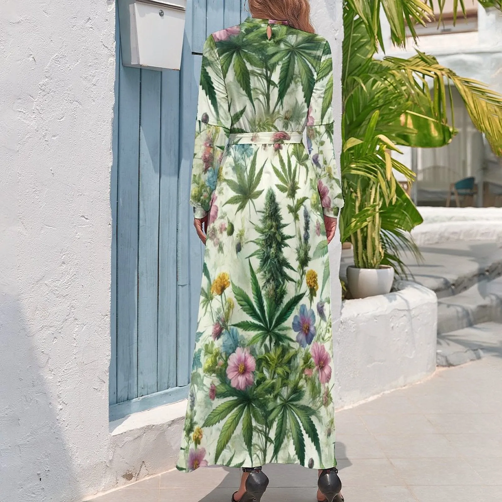 HER.B Garden High Neck Long Dress
