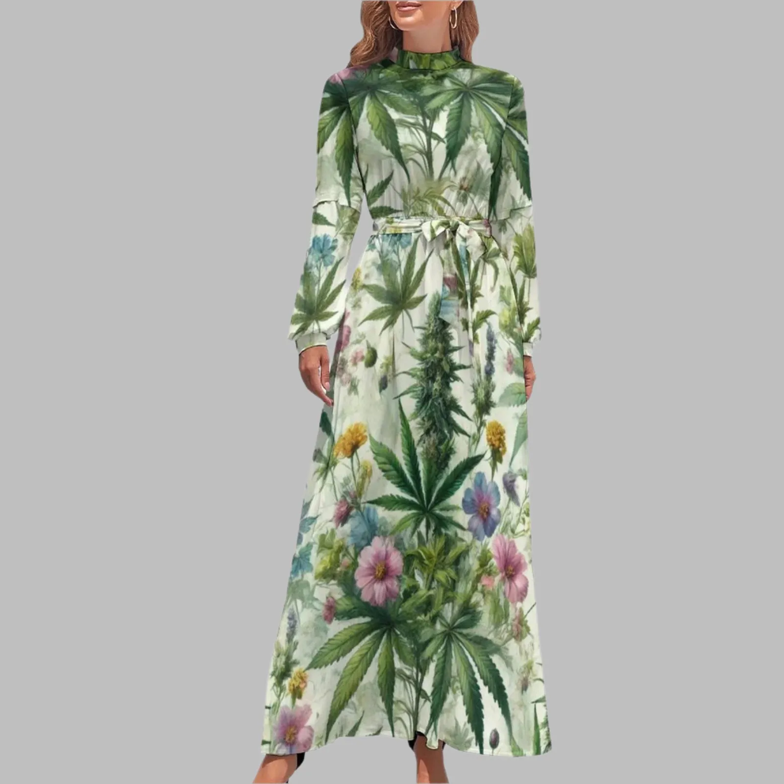 HER.B Garden High Neck Long Dress