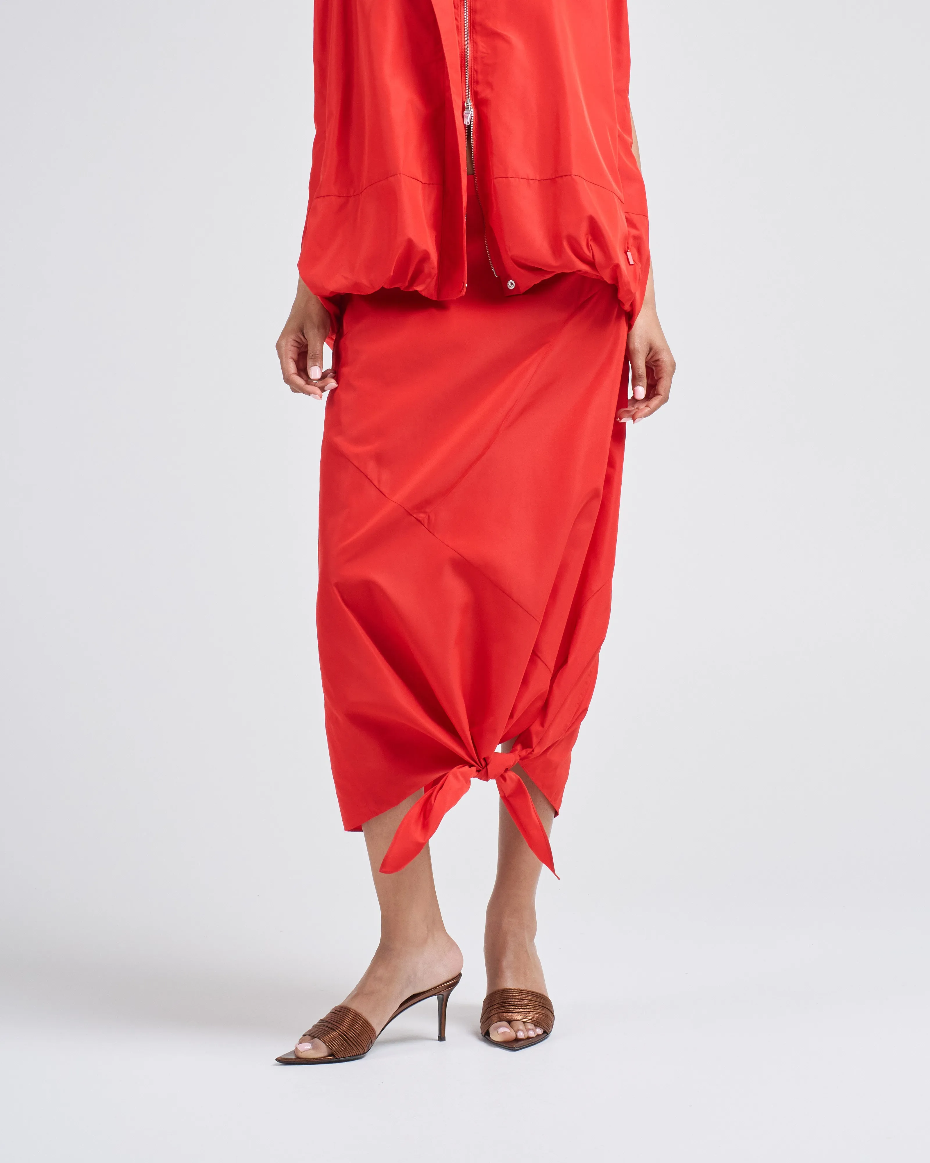 italian sporty nylon tie skirt