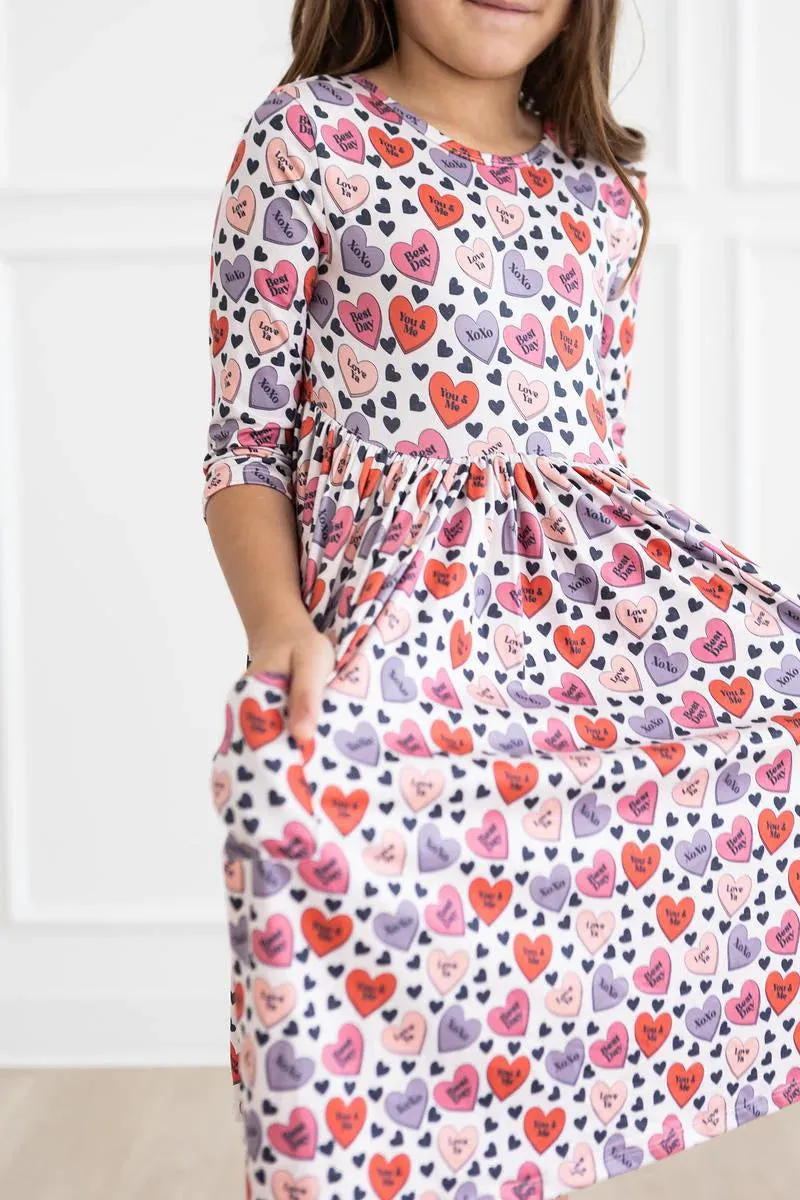 Mila & Rose Heartbreaker 3/4 Sleeve Pocket Twirl Dress