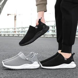Non-Slip Outsole Solid Slip-On Sneakers for Training and Running