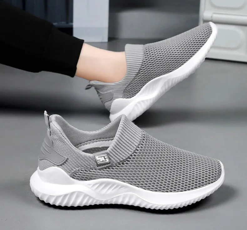 Non-Slip Outsole Solid Slip-On Sneakers for Training and Running
