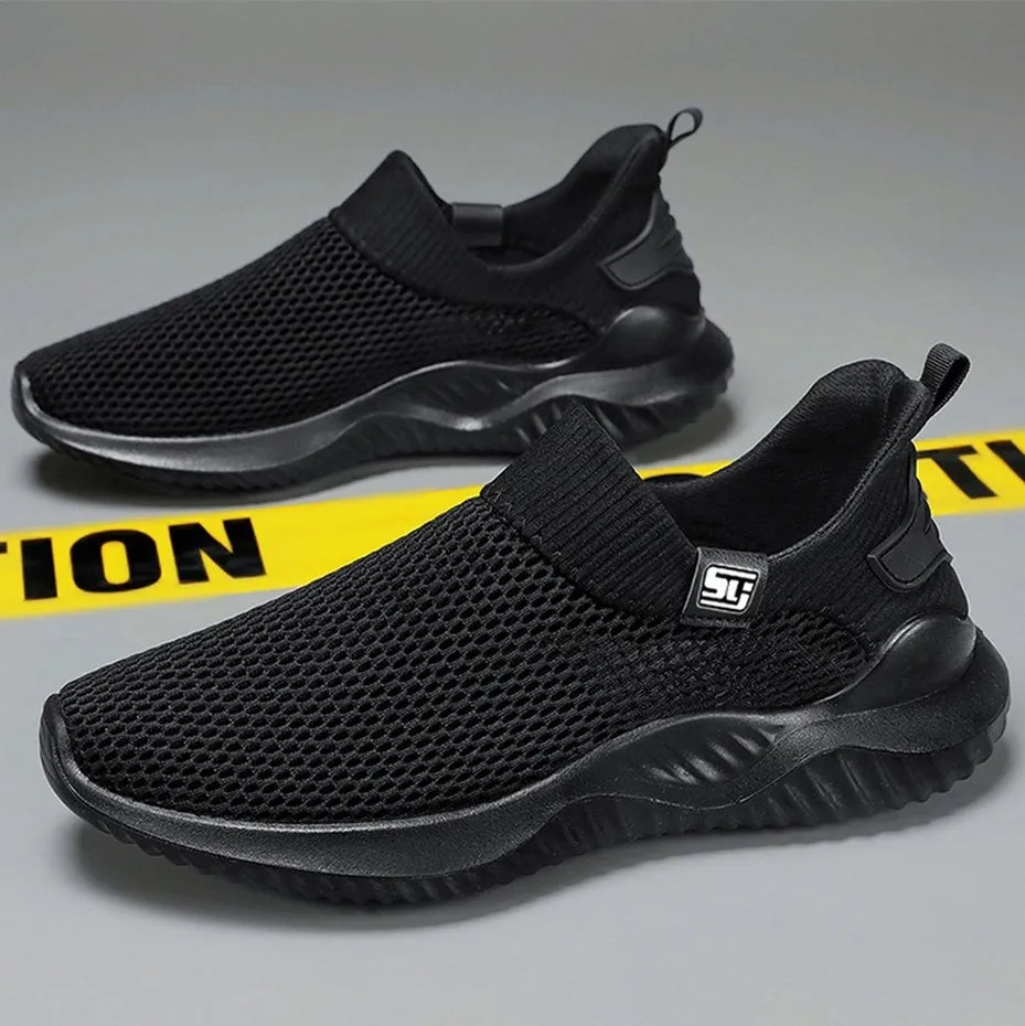 Non-Slip Outsole Solid Slip-On Sneakers for Training and Running