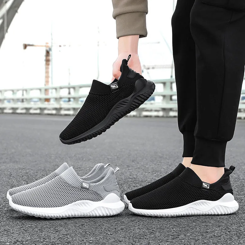 Non-Slip Outsole Solid Slip-On Sneakers for Training and Running