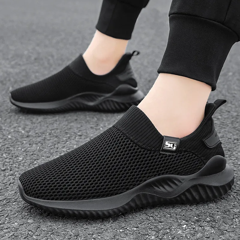 Non-Slip Outsole Solid Slip-On Sneakers for Training and Running