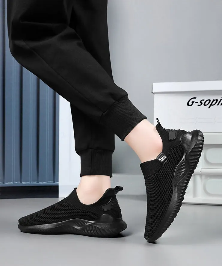 Non-Slip Outsole Solid Slip-On Sneakers for Training and Running