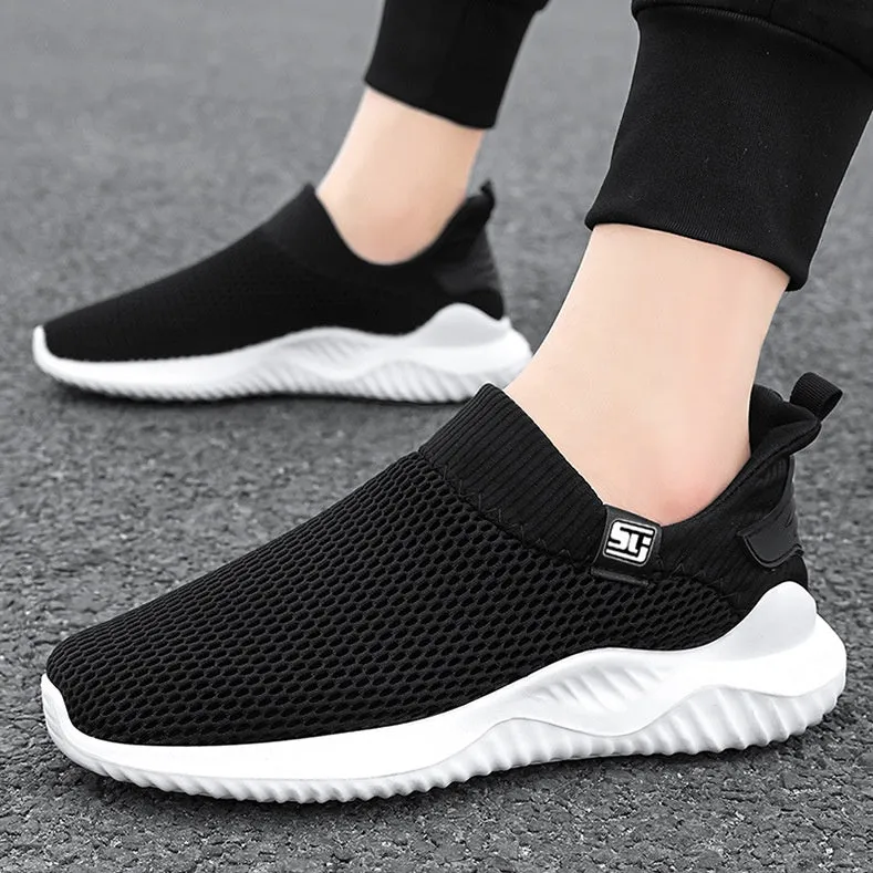 Non-Slip Outsole Solid Slip-On Sneakers for Training and Running