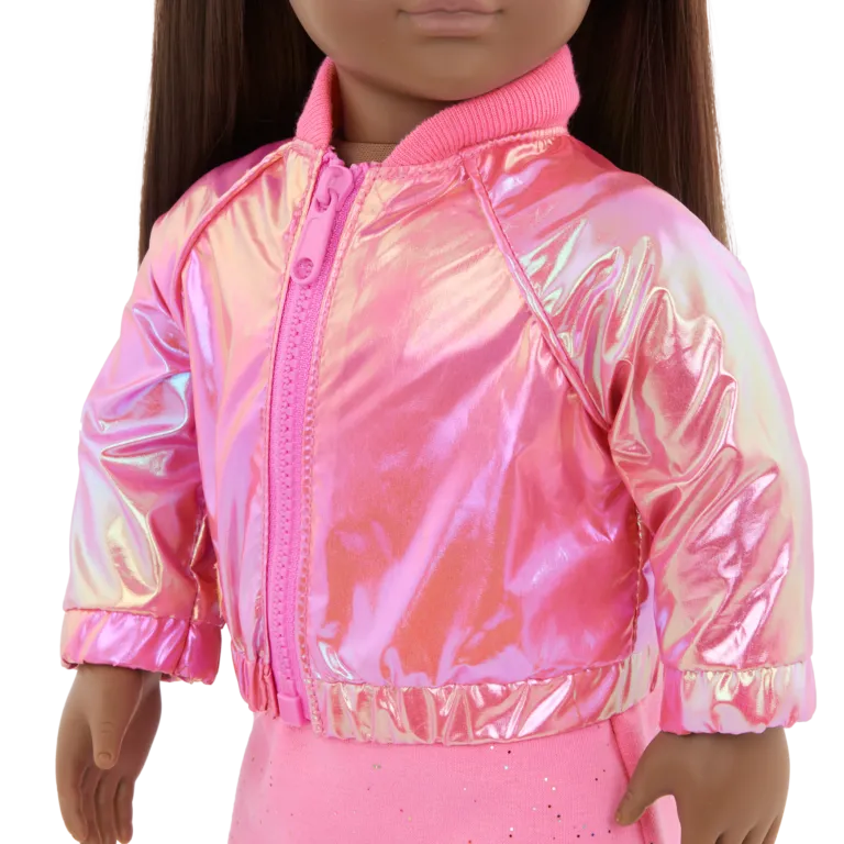 Our Generation Splash of Pink  Edgy Bomber Jacket Deluxe Outfit