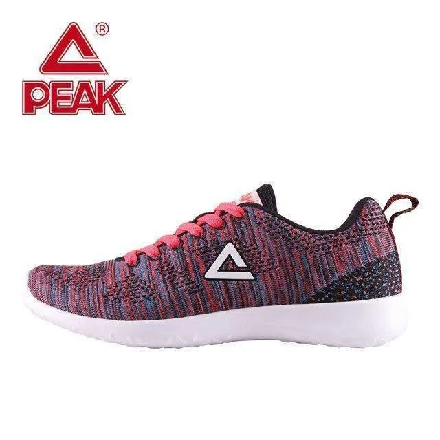 PEAK Women Walking Shoes Breathable Textile Lace Up Cushion Women Platform Sneakers Sport Flats Jogging Walking Shoes Zapatillas