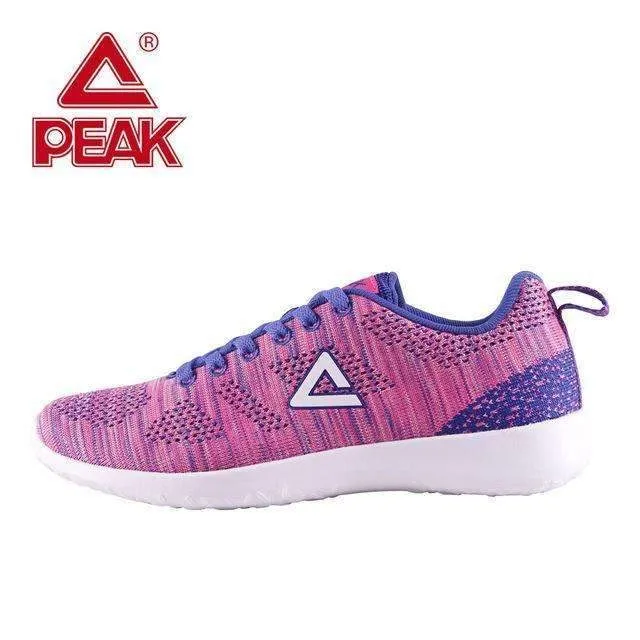 PEAK Women Walking Shoes Breathable Textile Lace Up Cushion Women Platform Sneakers Sport Flats Jogging Walking Shoes Zapatillas