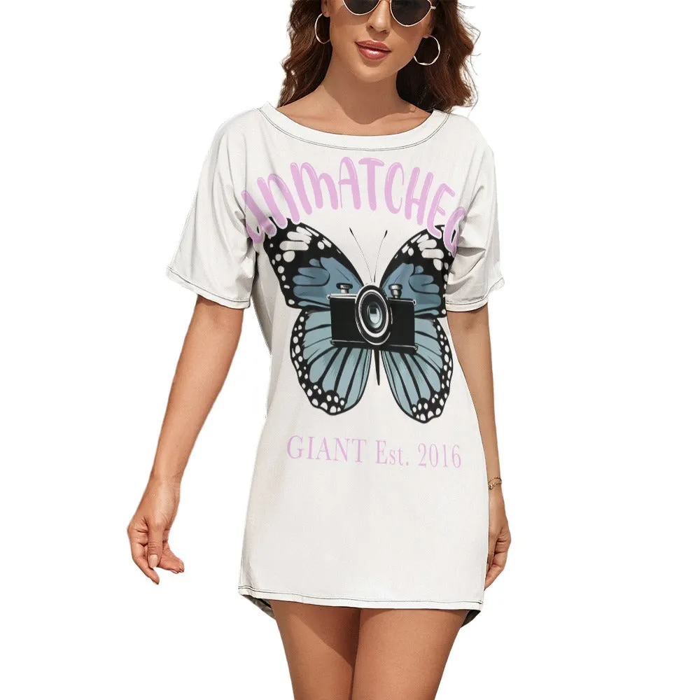 Round Neck Doll Sleeve Loose T-Shirt