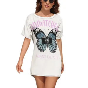 Round Neck Doll Sleeve Loose T-Shirt