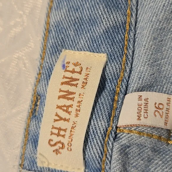 SHYANNE Womens Two Tone Seamed Light Wash HIGH RISE FLARE JEANS