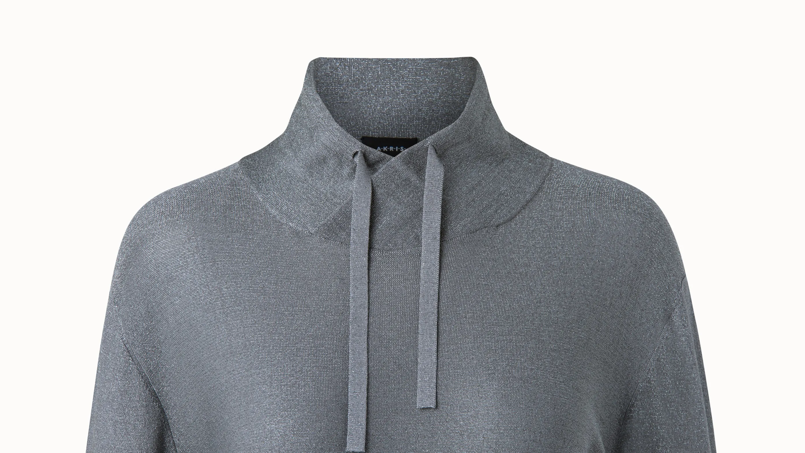 Silk Lurex Cowl Neck Knit Pullover
