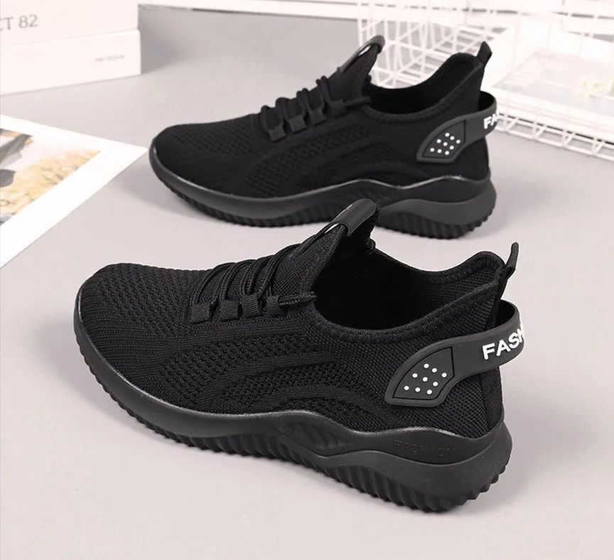 Sporty Almond Toe Running Sneakers with Shock-Absorbing Design