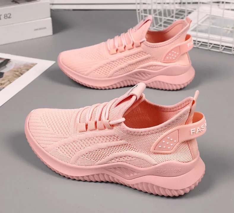 Sporty Almond Toe Running Sneakers with Shock-Absorbing Design