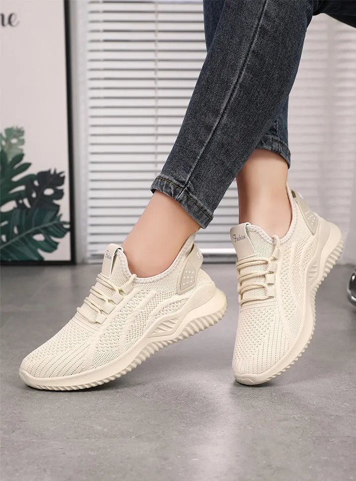 Sporty Almond Toe Running Sneakers with Shock-Absorbing Design