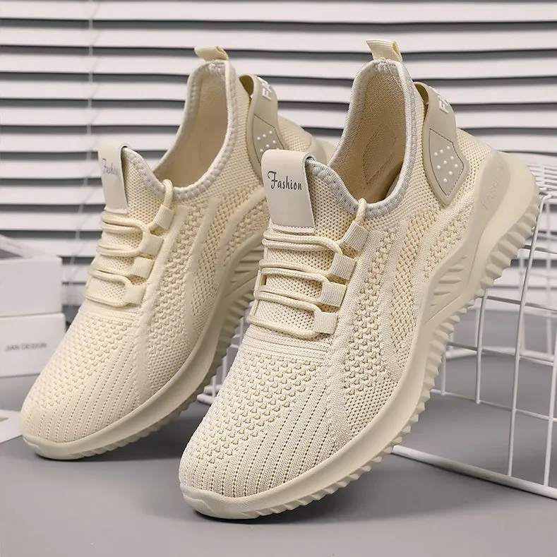 Sporty Almond Toe Running Sneakers with Shock-Absorbing Design
