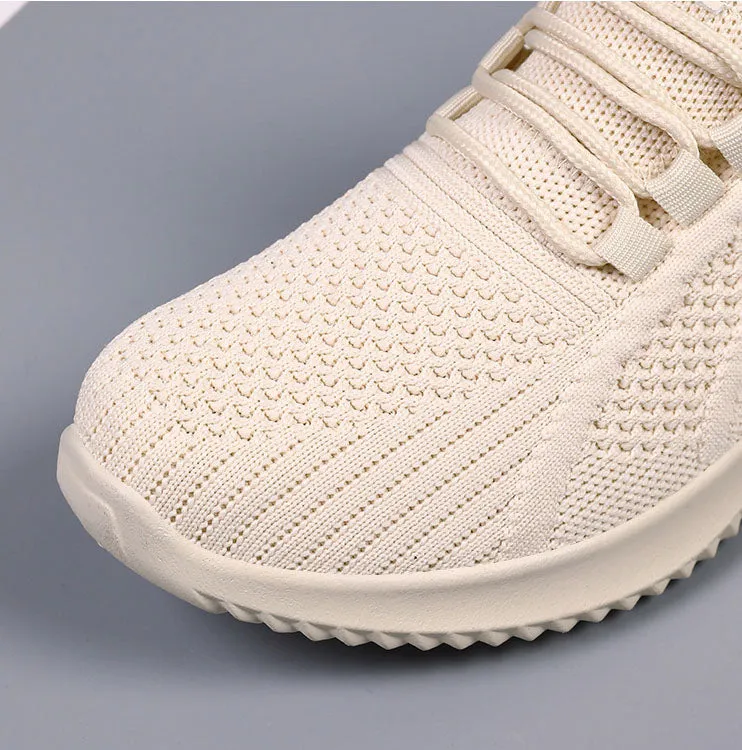 Sporty Almond Toe Running Sneakers with Shock-Absorbing Design