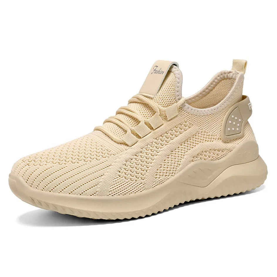 Sporty Almond Toe Running Sneakers with Shock-Absorbing Design