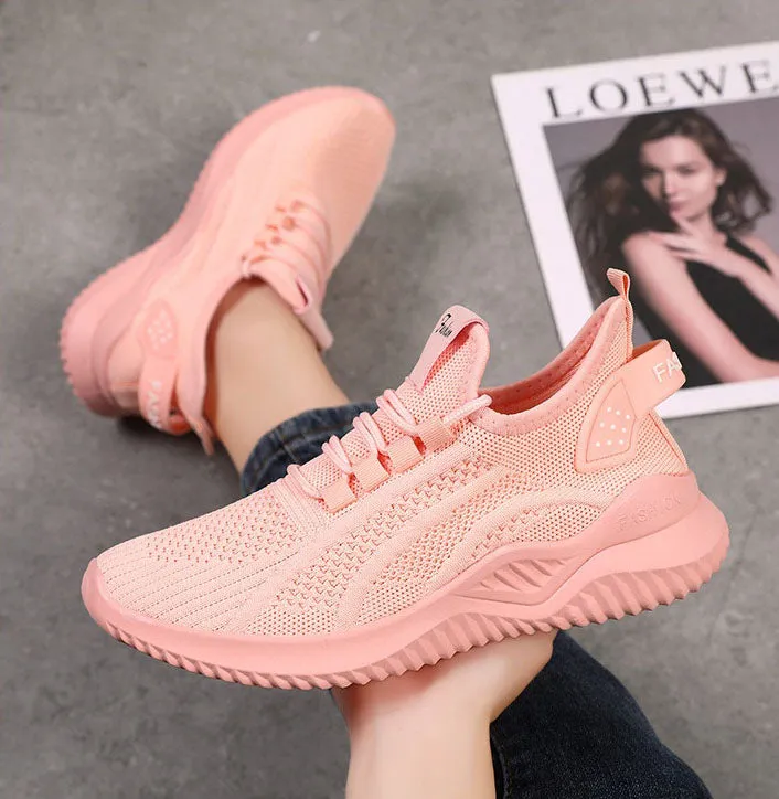 Sporty Almond Toe Running Sneakers with Shock-Absorbing Design