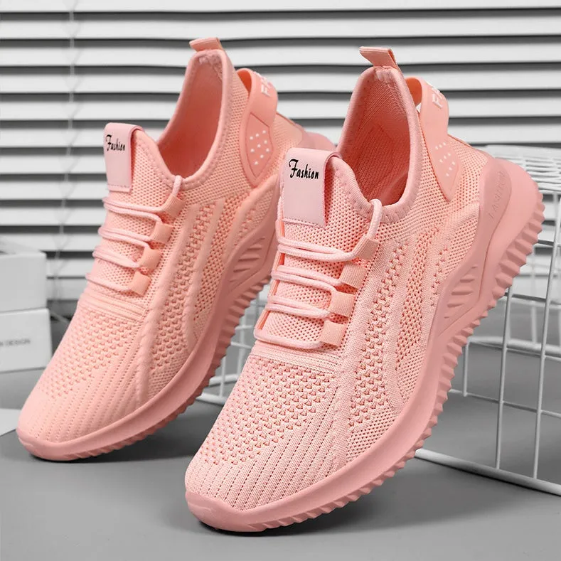 Sporty Almond Toe Running Sneakers with Shock-Absorbing Design