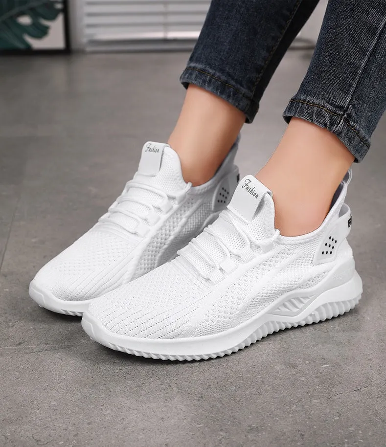 Sporty Almond Toe Running Sneakers with Shock-Absorbing Design