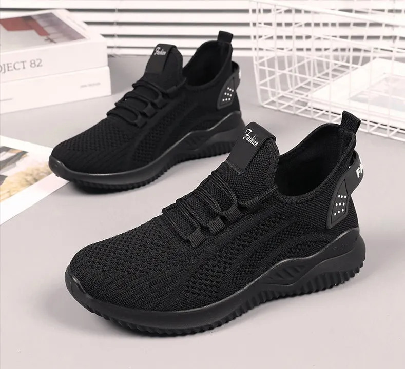 Sporty Almond Toe Running Sneakers with Shock-Absorbing Design